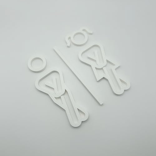 WC Türschilder Set Damen & Herren – Moderne Toiletten Piktogramme in Schwarz oder Weiß – Selbstklebend ohne Bohren – Für Büro, Praxis, Gastronomie & Zuhause (Weiß)
