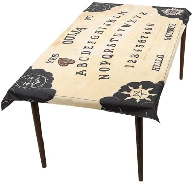 Smiffys Mantel con tablero de ouija y posavasos de plancheta, Natural, 195cmx115 cm / 77in x 45in Halloween, Carnaval