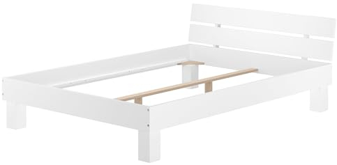 Erst-Holz®Futonbett Doppelbett 140x200 Ehebett Massivholzbett Buche waschweiß 60.86-14 W oR