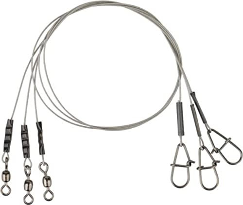 Savage Gear Carbon49 Trace 30cm 0,48mm 11kg - 3 Stahl Spinnvorfächer, Stahlvorfach, Raubfischvorfach, Vorfach zum Hechtangeln