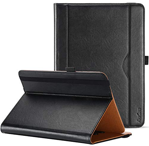 ProCase Universal Hülle für Tablet bis 10.1 Zoll Case Verstellbar Cover 9 9.7 Zoll mit Multi Blickwinkeln Kartentasche, PU Lederständer Klapphülle für 9 10 10.1 Tablet -Schwarz