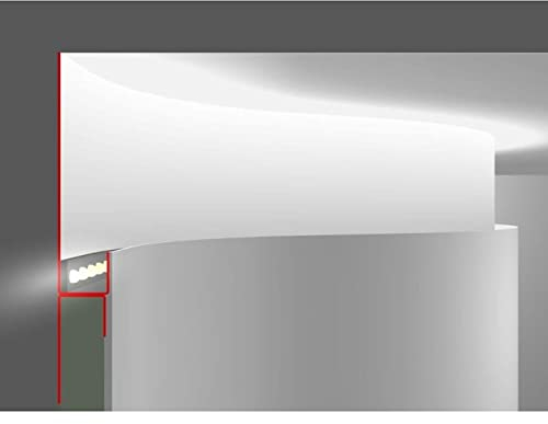 2m LED Trockenbauprofil SNL flex für Rundungen 50mm Sichtschenkel für Gipskartonplatten Stahl Zinkblech