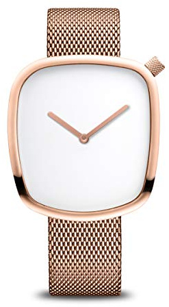 Bering Unisex Quarz Uhr | Armbanduhr 40 mm Edelstahlgehäuse und Zifferblatt | Milanaisearmband | Saphierglas | 3 ATM | 18040