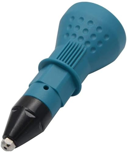 Riloer Pistola de remaches para taladro eléctrico con batería, adaptador de remache (azul)