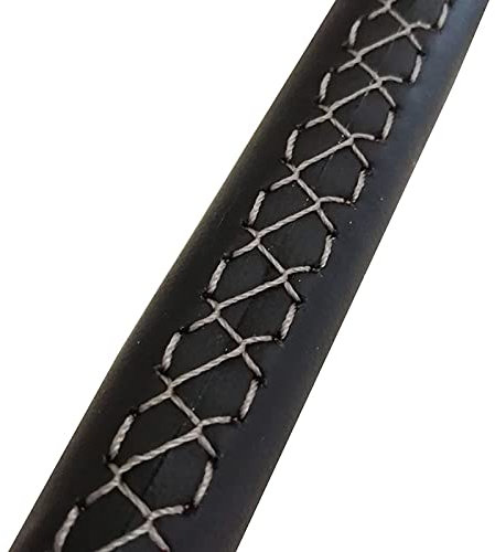 LIANYG Lenkradbezug Auto Braid Schwarz Künstliches Leder Auto Lenkradabdeckung FIT Gebrauch for BMW 33 0I 540i 525i 530i 330ci E46 M3 E39 2001-2014 LenkradhüLle (Color Name : Gray Thread)