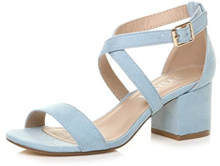 AJVANI mid low block heel cross straps party strappy sandals size 5 38