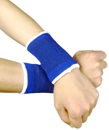 GUTEINTE Fascia Elastica Mano Polso, Supporto per Mano Polso, Supporto per Sport, Palestra, Lavoro, Adatto per Uomini e Donne, 2 Pezzi (Blue)