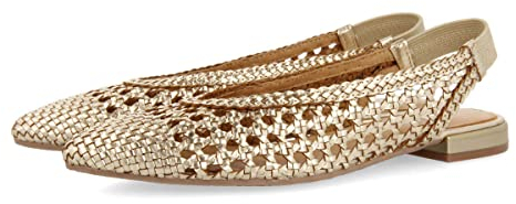 GIOSEPPO Bailarinas Trenzadas de Piel en Color Dorado para Mujer Guatavita