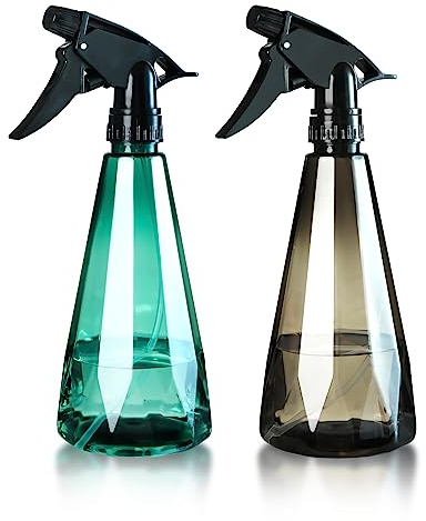 2er-Pack Sprühflaschen, 500 ml, leere Sprühflaschen mit verstellbaren Sprühspitzen für Nebel, Strahl, Absperrung, nachfüllbare Trigger-Sprühflaschen für Reinigung, Haus, Garten, Pflanzen, Friseur