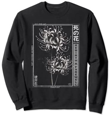 Lys araignée blanc dans l'esthétique florale japonaise Sweatshirt
