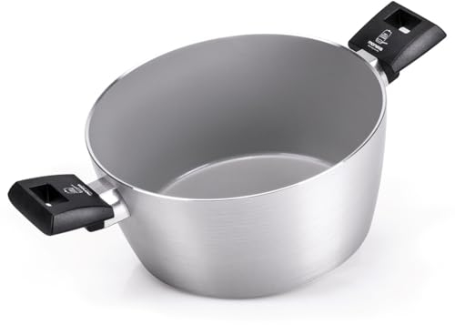 Moneta Innova Casseruola 2m 24cm, rivestimento naturale FineGres (NO PFAS), anche per induzione, 100% Made in Italy