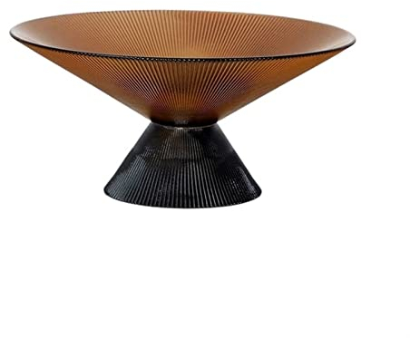 RWRAPS Fruit Bowl Simple and Modern Glass Fruit Plate Decoration Table Decoration Tray Storage Tray Snack Candy Bowl Glass Bowl (Color : Purple) (Orange)