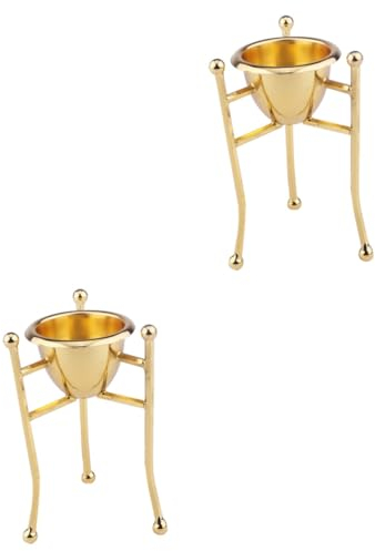 PRETYZOOM 2piezas Soporte Para Huevos De Cobre Portátil y Resistente Para Cocina y Decoración De Pascua Diseño Moderno y Elegante Soporte Para Huevos Cocidos