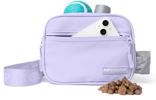 Pup Culture Dog Treat Pouch with Poop Bag Dispenser and Removable Treat Pouch | Cross Body Dog Walking Bag | The Perfect Puppy Training Tool and Even Better Gift
