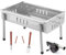 Oceano Barbecue a carbone in acciaio inox bracere richiudibile in metallo portatile bbq da esterno griglia per giardino pic-nic campeggio escursione gita (28,5x55x42.5cm + soffiatore + utensili)