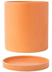 WANGHAI-666 Blumentopf Pflanztopf Keramik Blume Pflanzgefäße Indoor Moderne Sukkulents Container mit Abfluss-Loch-Untertasse Dekorieren Hausbüro im Freien Pflanztopf(Orange)