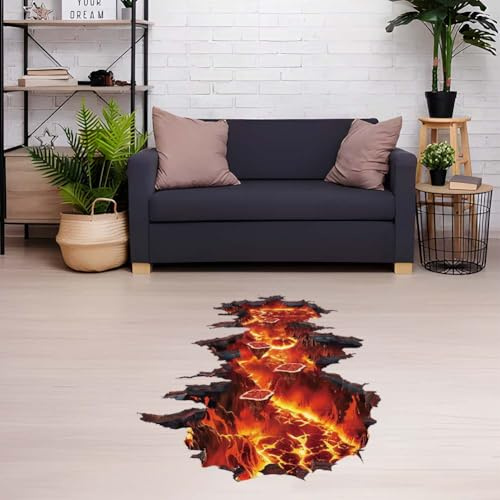 SUPERDANT Vulcani 3D Adesivi Muro Lava 3D Adesivo da Parete Roccia Fusa Buccia e Bastone Adesivi Murali Adesivo Muro Decorativo La Camera Dei Ragazzi Decorazione a Parete Camera Da Letto Vivaio