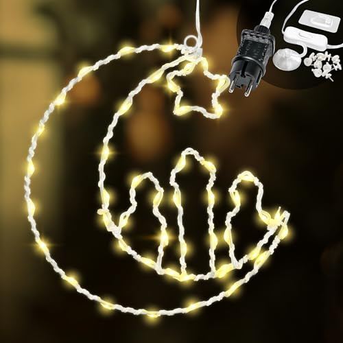 Cobus CozyHome Ramadan Deko Lichterkette Stecker - 48 LED in Warmweiß | Fensterdeko beleuchtet I Ramadan Mubarak Dekoration Ramazan I Lichterkette Innen Warmweiß Ramadandeko Ramdan Decor