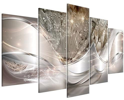 cfpqv Home Art Decor Set of 5 Abstract Flower Wall Art Canvas Wall Decor Paintings without Frame for Living Room Decoration, Heater Changing Table Ceiling (Yellow, B)