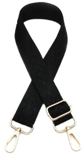 Blausky justerbar väskrem 75–130 cm, ersättning axelrem, 3,8 cm bred fickrem, fickrem axelrem gör-det-själv väskband tillbehör för handväskor axelväskor, svart + guld