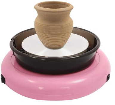 C-Juzarl Mini Töpferscheibe Elektrisch, 180RPM 15CM Professionelle Töpferscheibe Keramik Clay Maschine mit Töpferwerkzeugen für Erwachsene, Töpferanfänger, Töpferstudio (Rosa)
