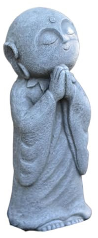 XYUERU Statue de Bouddha Jizo Ornement Jardin Zen Bouddha Moine Statue Moine Décoration Figures Statue de Bouddha Robuste for l'extérieur de la Maison ou Votre Jardin comme décoration extérieure