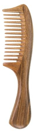 DEARMAMY Pettine in Legno Di Sandalo Pettine Denti Larghi Per Capelli Portatile in Legno Per Donna Massaggiante Capelluto