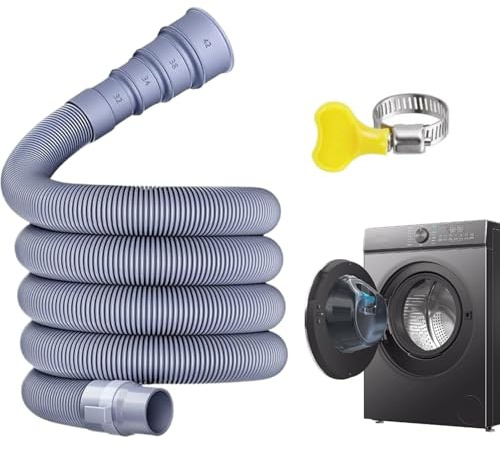 Tuyau de Vidange Lave-Linge | Tuyau flexible d'évier, de Drainage Rotatif 360° avec Colliers pour Machine à Laver Évier Maison Cuisine