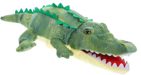 HOOTNEE Krokodil Handpuppe aus Weichem Plüsch Kindgerecht und Tragbar Interaktives Rollenspiel Tier handspielzeug für Eltern Junge Mädchen Kommunikation und Fantasievolles