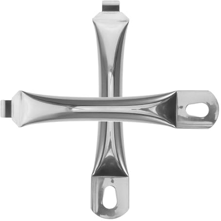 OFFSCH 2 Piezas Mango de Acero Inoxidable para Plato Difusor de Calor Agarre Antiescaldadura para Cocina de Inducción Accesorio Compatible y Fácil de Mantener