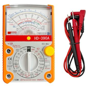 Multimètre Analogique HD-390A Haute Précision For Mécaniciens, Électriciens Et Professionnels De La Maintenance Domestique. Multimètre À Aiguille Avec Résistance De 100 KΩ.(A)