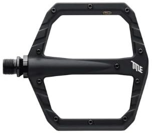 Connect Black Aluminum Pedals - CNC Machined 6061-T6 Lightweight Low-Profile Off-Road & MTB Pedals with CrMo SCM 415 Spindle, 22 Pins, Sealed Bearings, 14mm Concave Platform for Superior Grip & Perfor