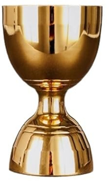 verre doseur cocktail Jigger à Cocktail en acier inoxydable 30ml/60ml, barre, cloche mesurer, tasse liqueur, mélangeur de boissons, outil barman(Gold)