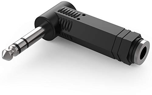 Ancable confezione da 1 Spina maschio stereo 1/4 da 6,35 mm ad angolo retto a Adattatore audio femmina Jack stereo da 1/4 6,35 mm