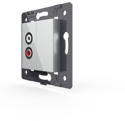 LIVOLO Glas Touch Lichtschalter Funkschalter Steckdosen Wechselschalter uvm in grau (Modul: Audio Dose VL-C7-1AD-15)