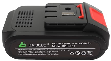 Batería de Litio Recargable para Tijeras de Podar Eléctricas, Batería de 21V 2000mAh
