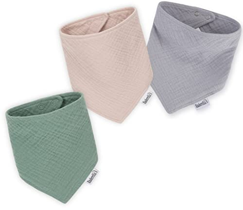 Räuberella® Baby-Dreieckstuch I 3er-Set I Musselin-Spucktuch-Baby aus 100% Bio-Baumwolle I Bezauberndes Sabberlätzchen 0-18 Monate I Waschbares Halstuch-Kinder I größenverstellbar & saugfähig