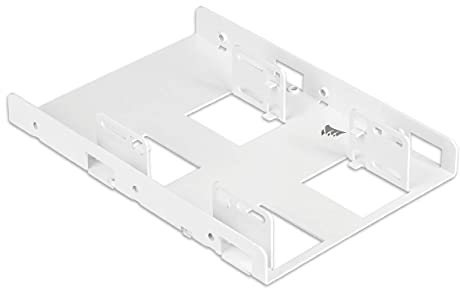 Corsair Dual SSD Mounting Bracket (3.5” Internal Drive Bay to 2.5, Easy Installation) White