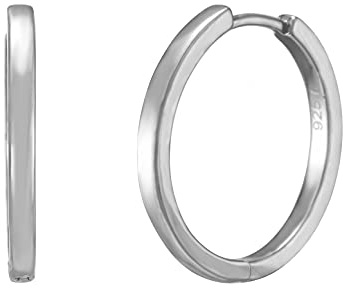 Ohrringe Silber 925. Basic Creolen groß oder klein. Schmuck Damen vergoldet mit 18 Karat (Silber und Gold) für Frauen und Mädchen. Durchmesser der Hoops 12,5 oder 20mm.