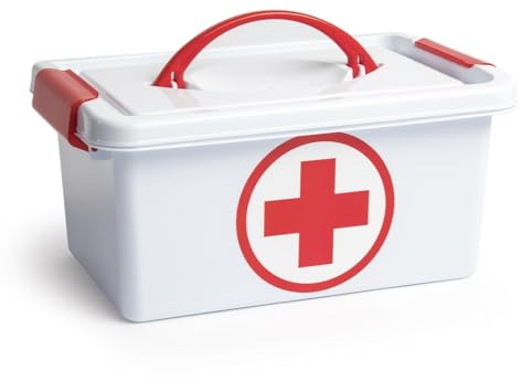 CABLEPELADO Botiquín de Primeros Auxilios con Tapa y Asas, 4 Litros, 28x13x18.5 cm