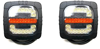 MelTruck® 2x LED Positionsleuchte mit Blinker E9 LKW Anhänger Traktor Bagger Schlepper (2-Funktion-LED Frontleuchte)
