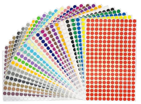 7000 Stück Runde Punkte Aufkleber 8mm Marker Aufkleber Klebepunkte Runde Dot Aufkleber Punkte Aufkleber Klein Für Kalender-, Kraft-, Notizbuch-Markeretiketten (25 Farben, 7000 Stück)