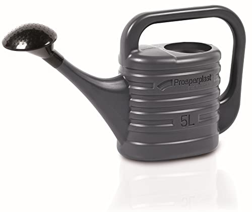 Gießkanne mit Brausekopf 5 L Anthrazit Kunststoff Gartengießkanne Garten Pflanzen Blumen