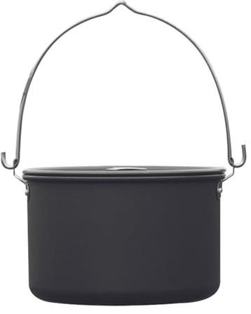 4.5L Camping Cookware Hanging Pot For 5-6 People, Outdoor Cooking Boiling Water Camping Hiking Backpacking Picnic Cooker Pot For Camping Sotve, Hard Alumina