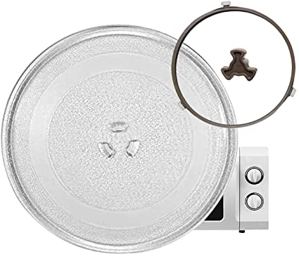 LIGUOYI Plato Giratorio para Microondas De 270mm, 245mm Redonda Giratorio Microondas Plato, Giratoria De Microondas con Anillo Giratorio Y Soporte, Resistente A Las Altas Temperaturas