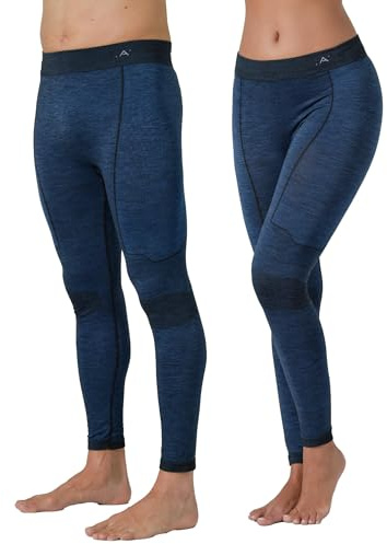 Risalti Pantalon Homme Femmes en Laine Mérinos Unisexes - Legging Polaire d'hiver, sous Vetement Thermique Femme Homme, Collant Thermique Respirants, Extensibles sans Coutures - Made in Italy