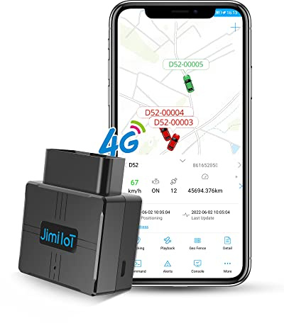 4G Localizador GPS para Coche, OBD Oculto Rastreador GPS Monitor Ubicación en Tiempo Real, Acc, Kilometraje, Velocidad y Geovalla - Notificación de Avería y Conducción Inseguro de Auto Camiones Flota
