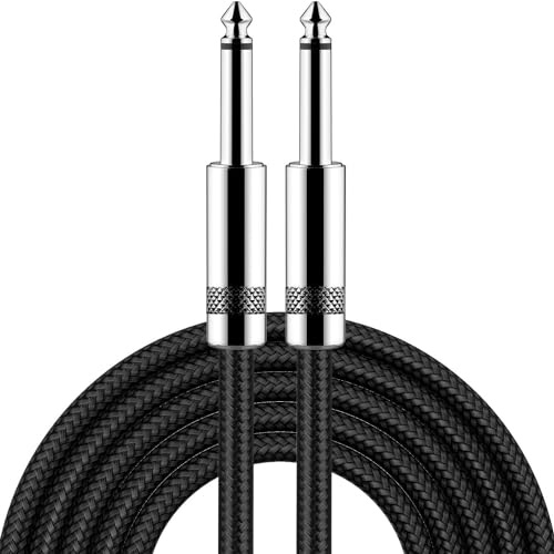 New Bee Instrumentenkabel Elektrisches 6.35mm Klinke Guitar Cable | Gitarrenkabel Bass AMP-Kabel 1/4 für E-Gitarre, Bassgitarre, Keyboard, Elektrische Mandoline, Pro Audio (STRAIGHT, 3m/10ft)