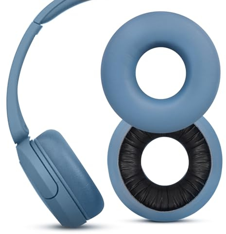 XBERSTAR Öronkuddar för Sony WH-CH520 hörlurar ersättning öronkuddar komfort tyst over-ear hörlurar med mjukare läder (blå öronplattor)