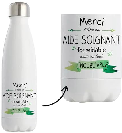 Planetee Bouteille isotherme Aide-soignant inoubliable Homme Gourde Réutilisable Cadeau Départ Retraite Collègue Anniversaire Noël
